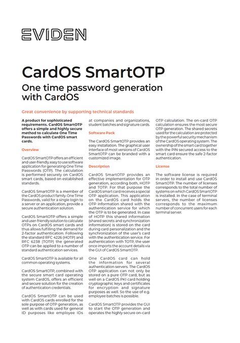 cardos smart otp download|IDnomic Embedded Security .